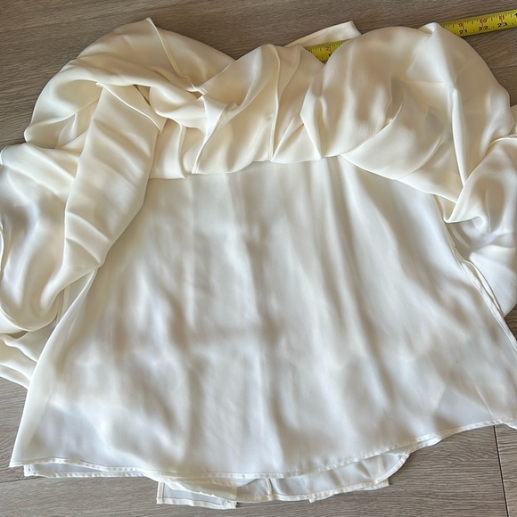 RALPH LAUREN SKIRT Ivory Pleated Car Wash Panels Silk - Picture 11 of 13